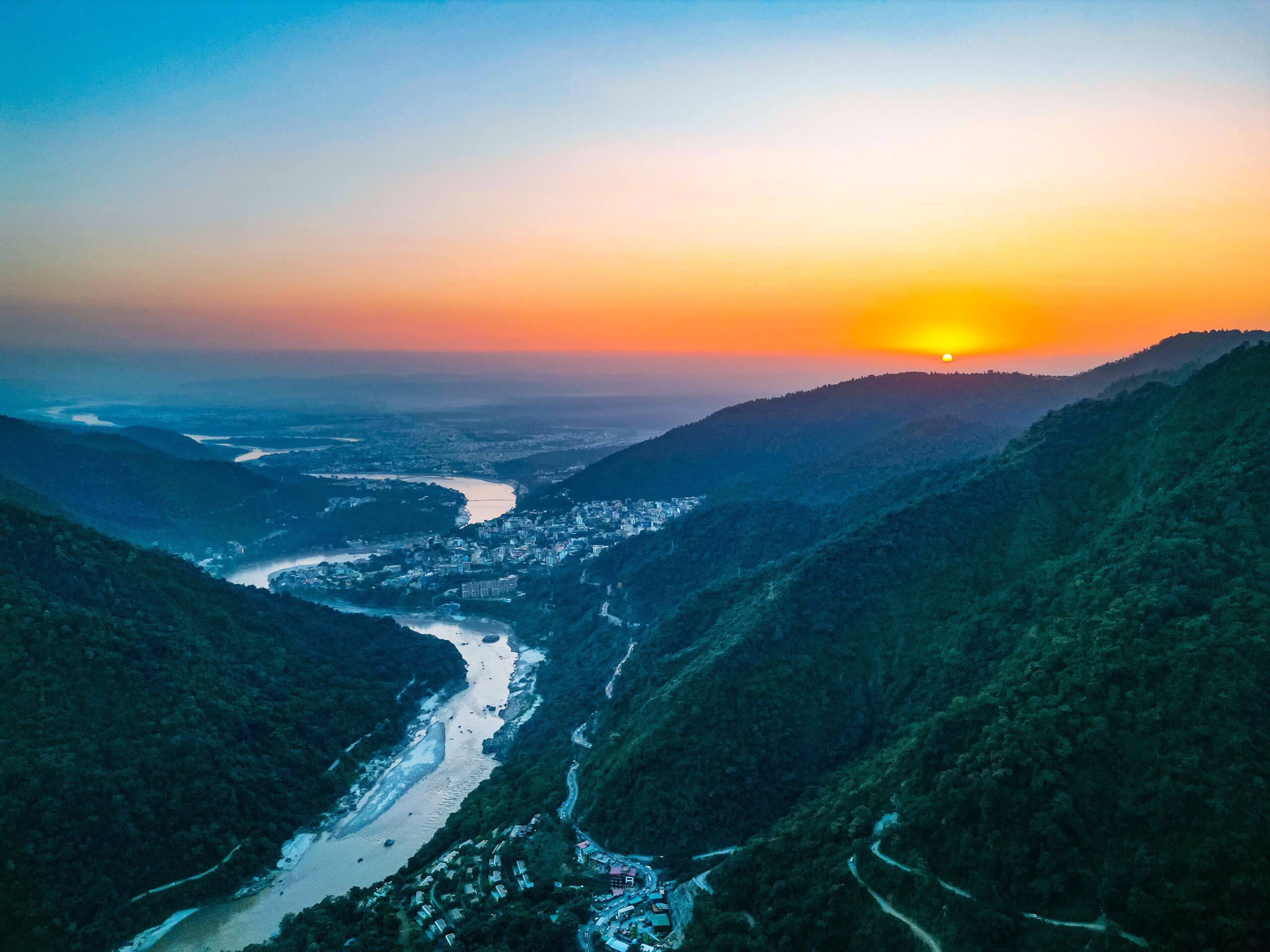 morning mountain stay view near Rishikesh